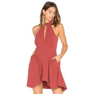 NWT C/Meo Collective | Witness Dress, Red Maroon Cut Out Halter Dress, Size L